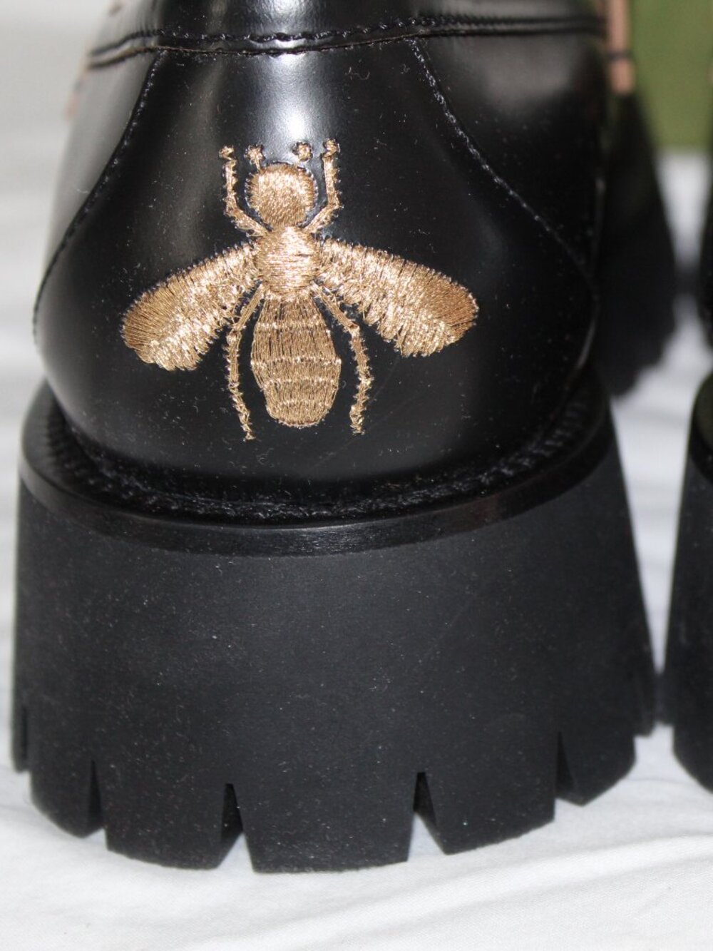 NWB Gucci GG Horsebit Black Leather Moccasin Lug Soles Loafers 577236 - Picture 6 of 9